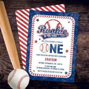 Convite Baseball Rookie do Partido do primeiro aniversario