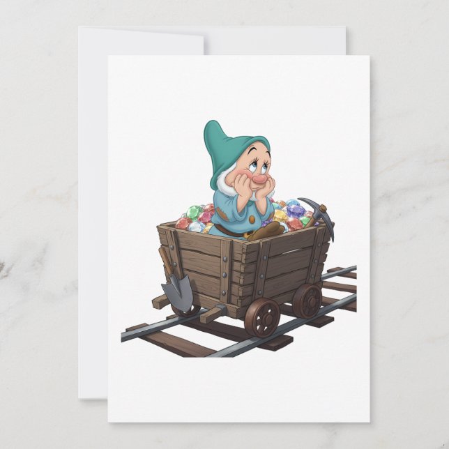 Convite Bashful Snow White Mining Cart Diamond Art (Frente)