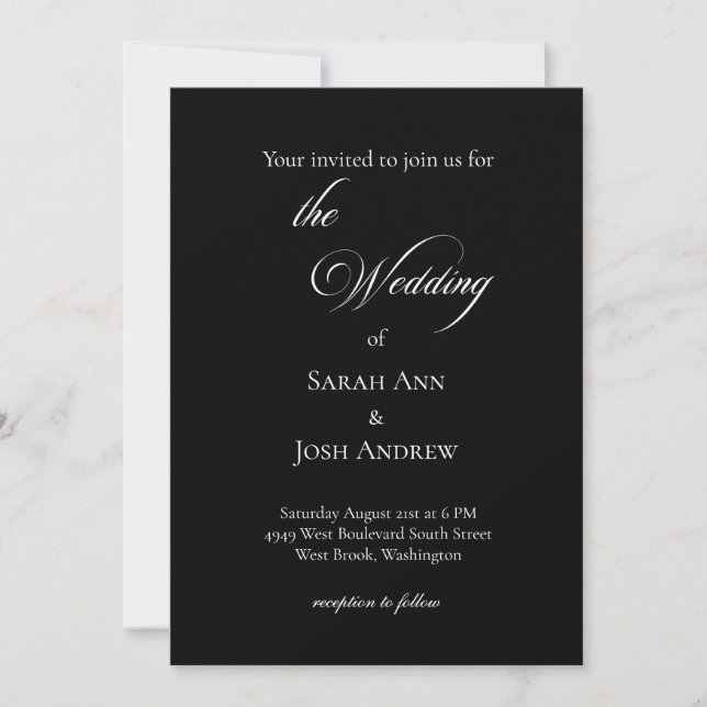 Convite Basic and Elegent Wedding Invitation (Frente)