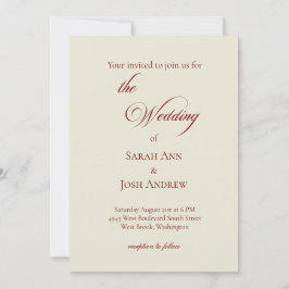 Convite Basic & Elegant wedding Invitation beige
