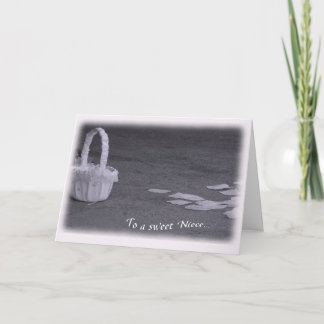 Convite Basket and Petals Neice Flower Girl Request Card