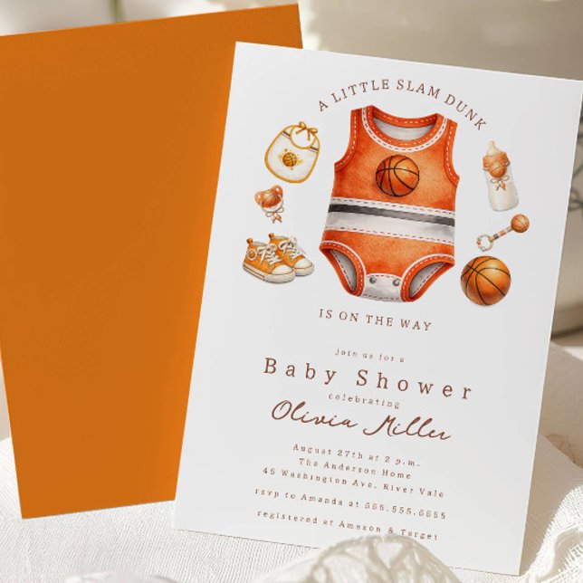 Convite Basketball Baby Shower Invitation (Criador carregado)
