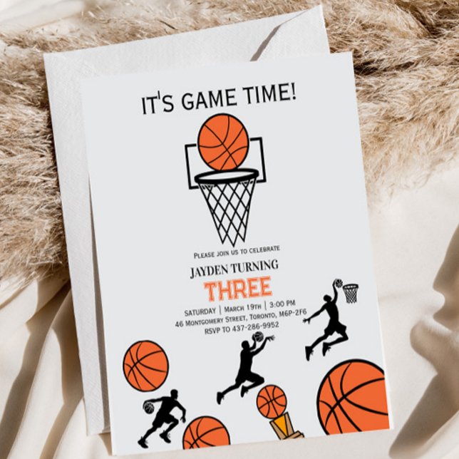 Convite Basketball Birthday Party Invitation (Criador carregado)