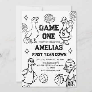 Convite Basketball Goose 1st Birthday American Sports