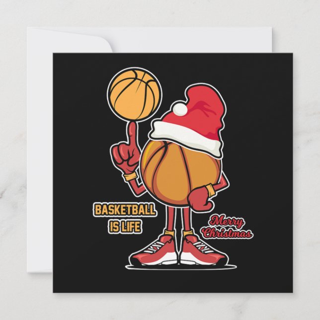 Convite Basketball Is Life Christmas Sports Player Gift (Frente)