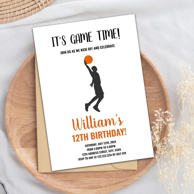 Convite Basketball on Hand Birthday Invitations (Basketball on Hand Birthday Invitations)