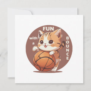 Convite basquete de gatinho