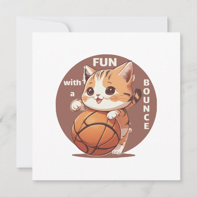 Convite basquete de gatinho (Frente)