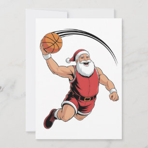 Convite Basquete de Natal Jogando Papai Noel Esporte 