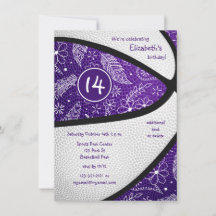 basquete feminino festa boho esportes roxo branco