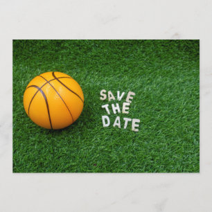 Convite Basquete Salve a data com basquete em verde