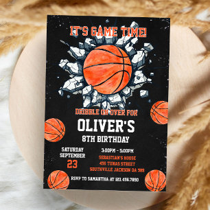 Convite Basquetebol É Hora do Jogo Esportes Menino Anivers