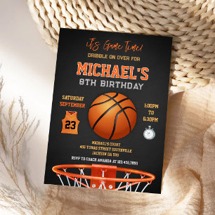 Convite Basquetebol É Hora do Jogo Esportes Menino Anivers