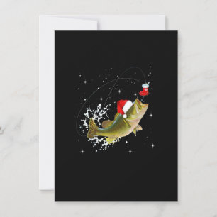 Convite Bass Engraçado Pescar Papai Noel Natal Peixe Pajam