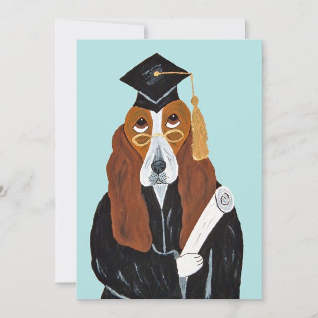 Convite Basset Hound Graduate (Frente)