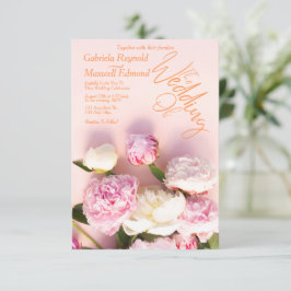 Convite Basta Rosa Rosa Peony Floral Wedding
