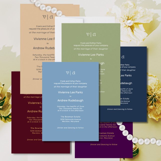 Convite Bastante Elegante (Color variations on a simple and elegant theme)
