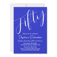 Bastante Moderno Script Real Azul 50º Aniversário