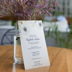 Convite Bastão floral Mitzvah dos azuis marinhos elegante