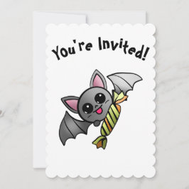 Convite Bat Bonito do Halloween com o Candy Party