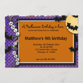 Convite Bat Halloween Aniversário