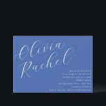 Convite Bat Mínimo Mitzvah do Script Azul Cobalto Elegante<br><div class="desc">Este elegante convite do Bat Mitzvah mostra um design contemporâneo com uma composição horizontal minimalista, perfeita para celebrações modernas. O convite apresenta uma bela caligrafia em branco nítido, colocada contra um rico fundo de azul de cobalto, criando um aspecto impressionante e sofisticado. Ideal para aqueles que apreciam linhas limpas e...</div>