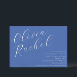 Convite Bat Mínimo Mitzvah do Script Azul Cobalto Elegante<br><div class="desc">Este elegante convite do Bat Mitzvah mostra um design contemporâneo com uma composição horizontal minimalista, perfeita para celebrações modernas. O convite apresenta uma bela caligrafia em branco nítido, colocada contra um rico fundo de azul de cobalto, criando um aspecto impressionante e sofisticado. Ideal para aqueles que apreciam linhas limpas e...</div>