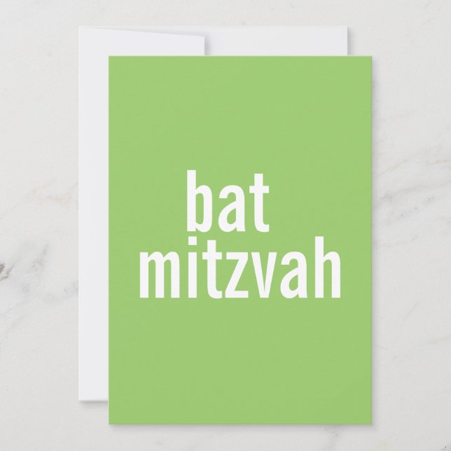 Convite Bat Mitzvah Anuncia {Light Green} (Frente)