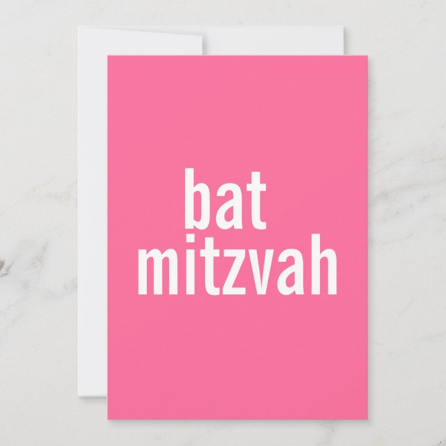 Convite Bat Mitzvah Anuncia {Rosa} (Frente)