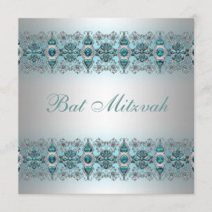 Convite Bat Mitzvah Azul Turquesa