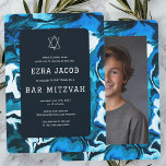 Convite Bat Mitzvah, Bar de Fotografia Personalizada da Pi<br><div class="desc">Cartão perfeito para anunciar um morcego mitzvah, bar mitzvah ou outra celebração judaica! Mão fez abstrato de arte para você na frente e atrás! TOTALMENTE PERSONALIZÁVEL! Clique em "Personalizar" acima para editar o texto. Clique em "editar usando a ferramenta design" para ajustar as fontes, as cores e os posicionamentos e...</div>