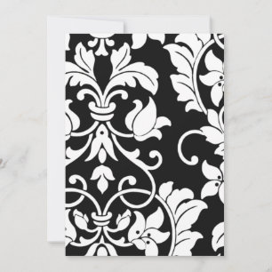 Convite Bat Mitzvah Black and White Damask
