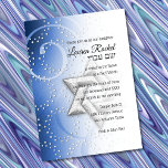 Convite Bat Mitzvah Blue Shimmer Star de David<br><div class="desc">Bat Mitzvah Blue Shimmer Star de David Bar Mitzvah e conjuntos de convites Bat Mitzvah projetados por Umua. Impresso e enviado pela Zazzle ou seus parceiros.</div>