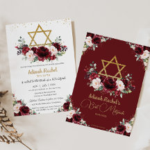 Bat Mitzvah Burgundy Blush - Estrela Dourada Flora