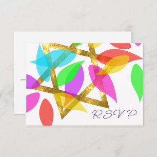 Convite Bat Mitzvah Colorir Petais em Star