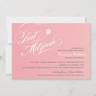 Convite BAT MITZVAH CONVIDA na moda tipografia fotográfica