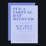 Convite Bat Mitzvah de Lavanda Virtual em Branco<br><div class="desc">Convite para Bat Mitzvah Virtual em Bonito na Lavanda</div>