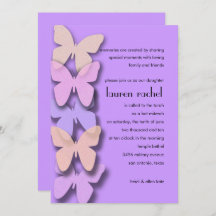 Bat Mitzvah Dimensionando Borda da Borboleta Roxo