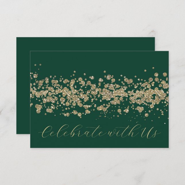 Convite Bat Mitzvah Dourada Borda Lítida Qualquer RSVP De  (Frente/Verso)