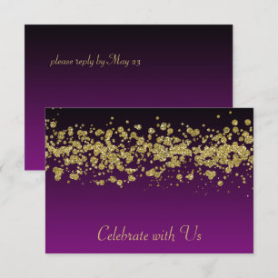 Convite Bat Mitzvah Dourada Borda Lítida Qualquer RSVP De