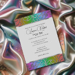 Convite Bat Mitzvah Elegante Rainbow e Silver Filigree<br><div class="desc">Conjuntos de convites para o bar Mitzvah e Bat Mitzvah desenhados por Umua. Impresso e enviado pela Zazzle ou seus parceiros.</div>