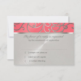 Convite Bat Mitzvah Elegante rosa e Silver Filigree