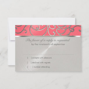 Convite Bat Mitzvah Elegante rosa e Silver Filigree