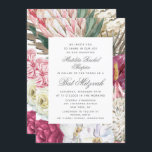 Convite Bat Mitzvah Elegante Watercolor Floral<br><div class="desc">Bat Mitzvah Elegant Watercolor Floral Invances apresenta um fundo de flores a na moda com cor de água, com eucalipto, frondes de palma, rosas, peões e samambaias em tons mutados de ameixa, burgundy, verde, pêssego e rosa. Personalizado editando o texto nas caixas de texto fornecidas. Elaborado por ©Evco Studio www.zazzle.com/store/evcostudio...</div>