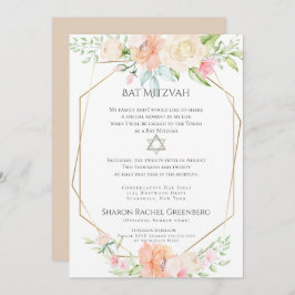 Convite BAT MITZVAH | Flores de Primavera de Aquarela Vers