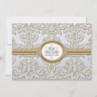 Bat Mitzvah - Folha Floral Elegante Damasco Barroc