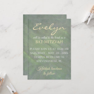 Convite Bat Mitzvah Greens Silvers