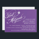 Convite BAT MITZVAH INVITE na moda tipografia ombre roxa<br><div class="desc">Ponha o tom para esta ocasião especial com um Convite MITZVAH BAT personalizado de alta qualidade para a sua filha! Uau, seus amigos e família com este pequeno número. Configurar como um modelo é simples inserir detalhes do evento - é tão fácil!! Dica: 1. Para redimensionar/reposicionar a imagem, pressione o...</div>