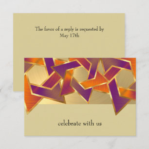 Convite Bat Mitzvah Metallic Look Star de David RSVP