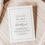 Convite Bat Mitzvah minimalista<br><div class="desc">Este convite minimalista do Bat Mitzvah é perfeito para um simples bat mitzvah. A design romântica moderna apresenta a tipografia clássica, em preto e branco, emparelhada com uma caligrafia rústica, mas elegante, com estilo voltado para a mão. Personalizável em qualquer cor. Mantenha o design simples e elegante, como está, ou...</div>